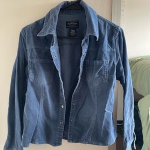 Blue corduroy button up jacket